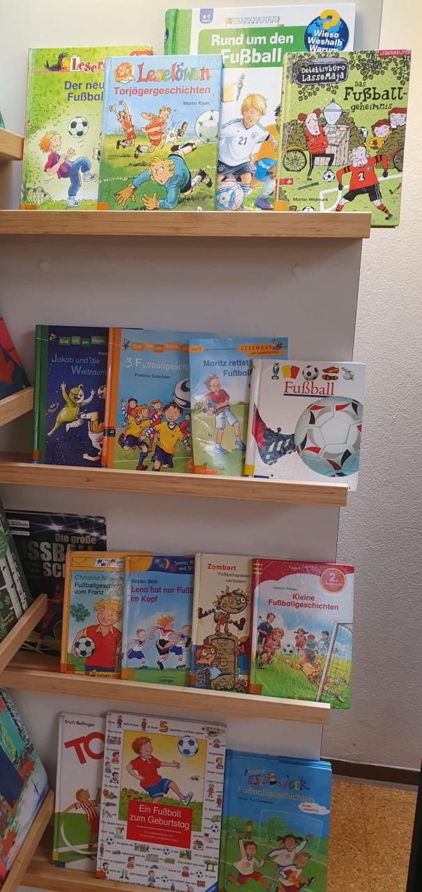 Regal Bücher Thema Fußball
